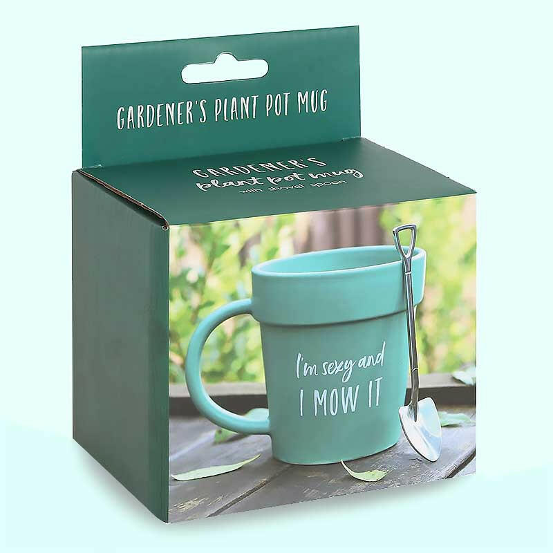Gardening Plant Pot Mug with shovel Spoon Gift for Him Mugs & Cups Jones Home & Gifts Quirky Turkey Gifts