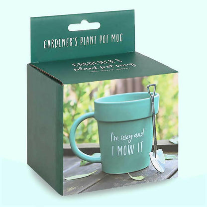 Gardening Plant Pot Mug with shovel Spoon Gift for Him Mugs & Cups Jones Home & Gifts Quirky Turkey Gifts