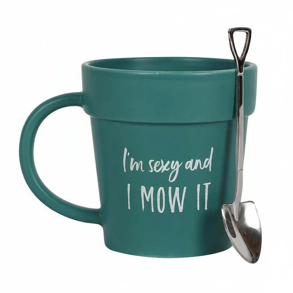 Gardening Plant Pot Mug with shovel Spoon Gift for Him Mugs & Cups Jones Home & Gifts Quirky Turkey Gifts
