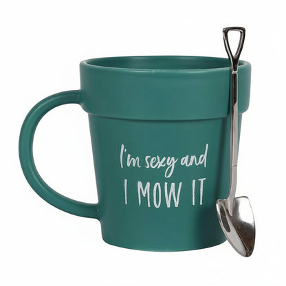 Gardening Plant Pot Mug with shovel Spoon Gift for Him Mugs & Cups Jones Home & Gifts Quirky Turkey Gifts
