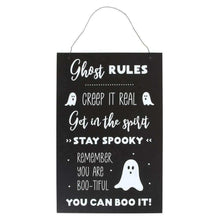 Halloween Plaque Ghost Rules Hanging Sign, Hey Boo Decor Halloween Sign Spirit of equinox Quirky Turkey Gifts