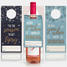 Winter Magic Set of 3 Wine, Gin, Whisky Bottle Gift Tags Gift Tags & Labels Jones Home & Gifts Quirky Turkey Gifts