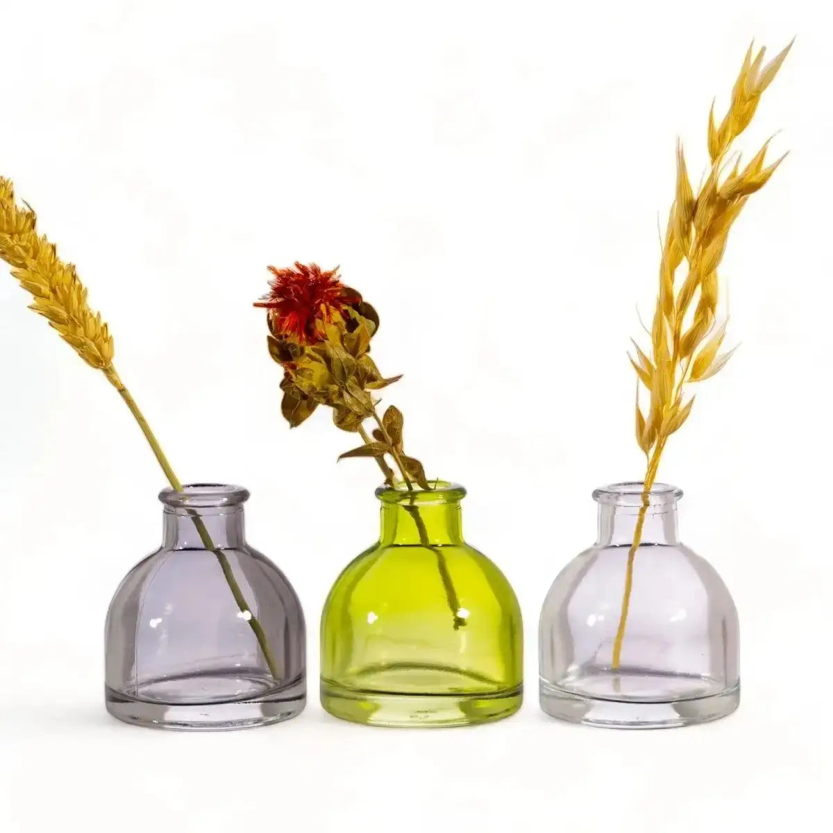 Grey & Green Glass Mini Bud Vases - Set of 3 Vases & Flower Jugs Sass and Belle Quirky Turkey Gifts
