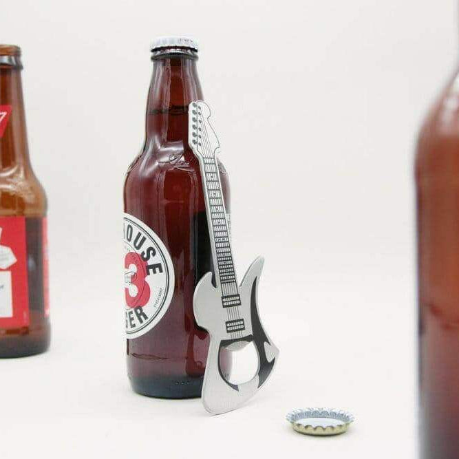 Luckies Rock Guitar Bottle Opener | Brushed Stainless Steel Pocket Opener Gadgets SuckUK Quirky Turkey Gifts