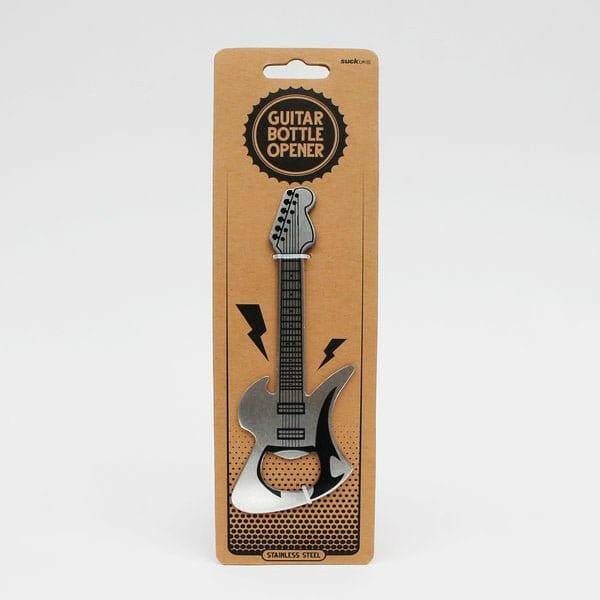 Luckies Rock Guitar Bottle Opener | Brushed Stainless Steel Pocket Opener Gadgets SuckUK Quirky Turkey Gifts