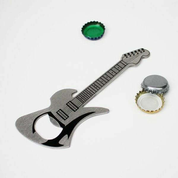 Luckies Rock Guitar Bottle Opener | Brushed Stainless Steel Pocket Opener Gadgets SuckUK Quirky Turkey Gifts