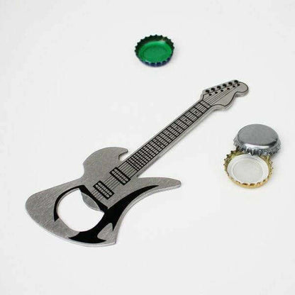 Luckies Rock Guitar Bottle Opener | Brushed Stainless Steel Pocket Opener Gadgets SuckUK Quirky Turkey Gifts