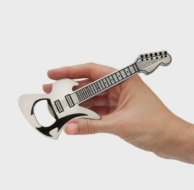 Luckies Rock Guitar Bottle Opener | Brushed Stainless Steel Pocket Opener Gadgets SuckUK Quirky Turkey Gifts