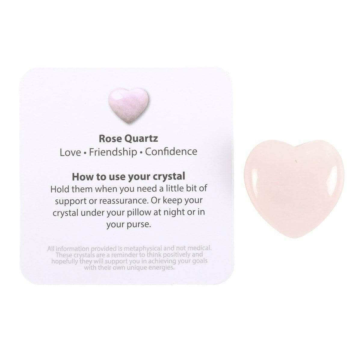 I Love You Rose Quartz Crystal Heart in a Bag Gift Lucky Crystals Spirit of equinox Quirky Turkey Gifts