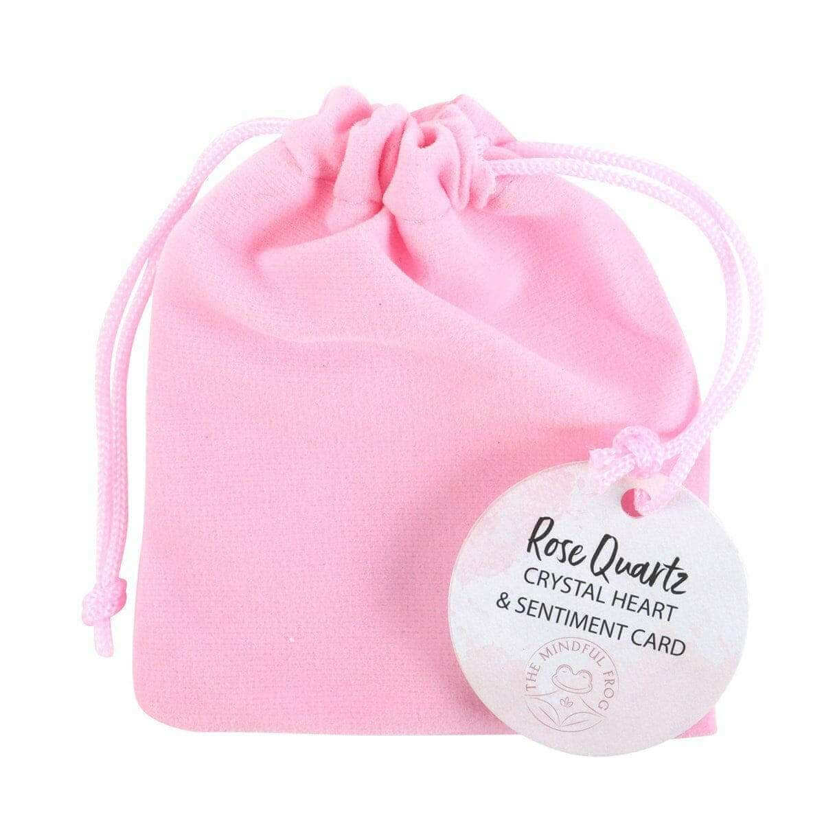 I Love You Rose Quartz Crystal Heart in a Bag Gift Lucky Crystals Spirit of equinox Quirky Turkey Gifts