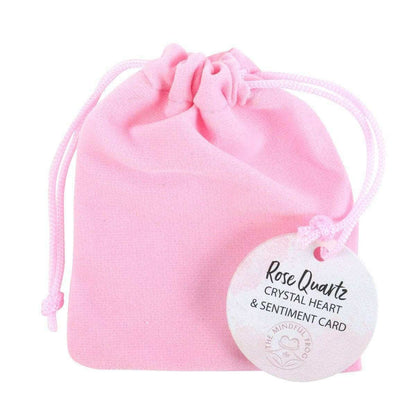 I Love You Rose Quartz Crystal Heart in a Bag Gift Lucky Crystals Spirit of equinox Quirky Turkey Gifts