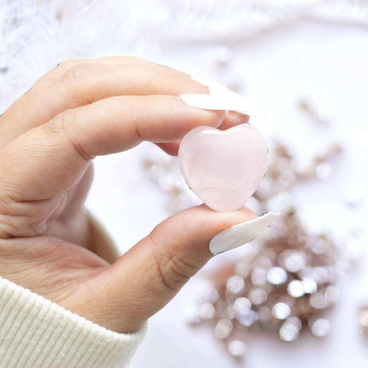 I Love You Rose Quartz Crystal Heart in a Bag Gift Lucky Crystals Spirit of equinox Quirky Turkey Gifts