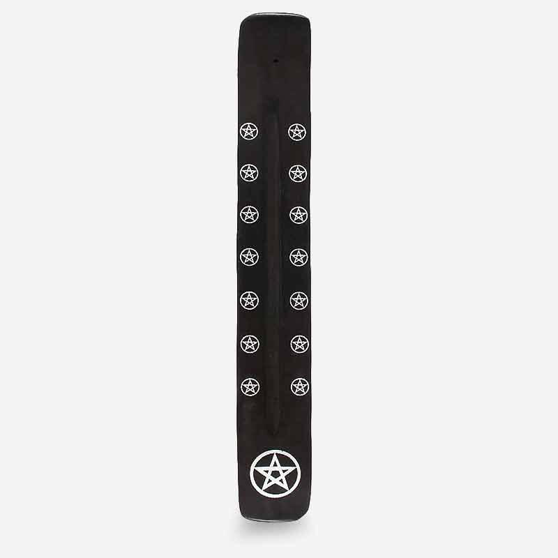 Black Wooden Gothic Incense Stick Holder with Ash Catcher Incense Holders Spirit of equinox Quirky Turkey Gifts