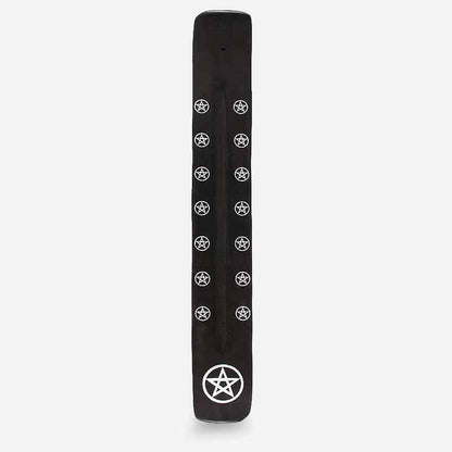 Black Wooden Gothic Incense Stick Holder with Ash Catcher Incense Holders Spirit of equinox Quirky Turkey Gifts