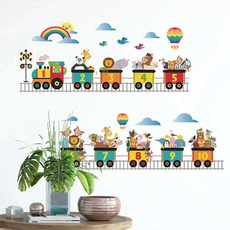 Kids Bedroom Nursery Animal Train Wall Stickers Decals Wall Art Posters, Prints, & Visual Artwork Kingsmile Quirky Turkey Gifts