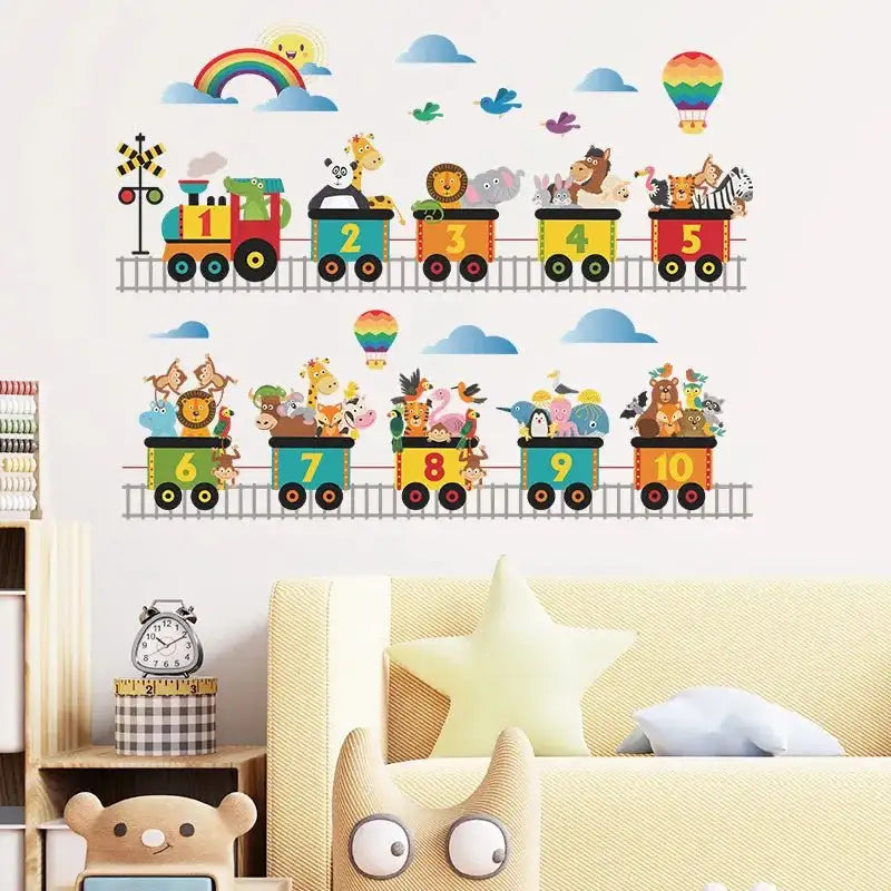 Kids Bedroom Nursery Animal Train Wall Stickers Decals Wall Art Posters, Prints, & Visual Artwork Kingsmile Quirky Turkey Gifts
