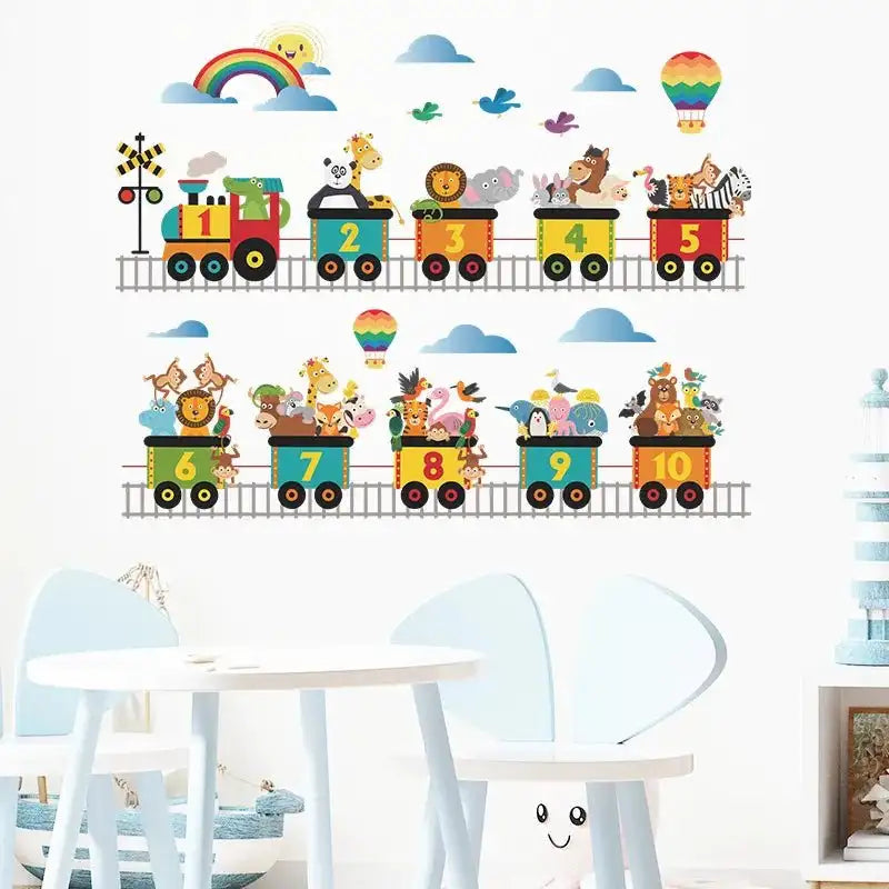 Kids Bedroom Nursery Animal Train Wall Stickers Decals Wall Art Posters, Prints, & Visual Artwork Kingsmile Quirky Turkey Gifts