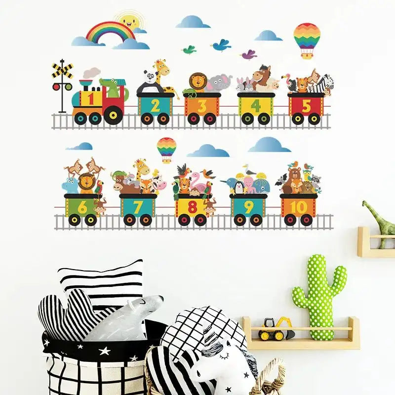 Kids Bedroom Nursery Animal Train Wall Stickers Decals Wall Art Posters, Prints, & Visual Artwork Kingsmile Quirky Turkey Gifts