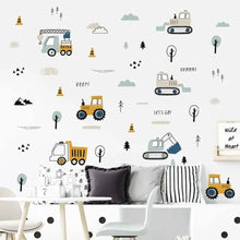 Kids Bedroom Nursery Digger, Tractor Construction Wall Stickers Decals Wall Art Posters, Prints, & Visual Artwork Kingsmile Quirky Turkey Gifts