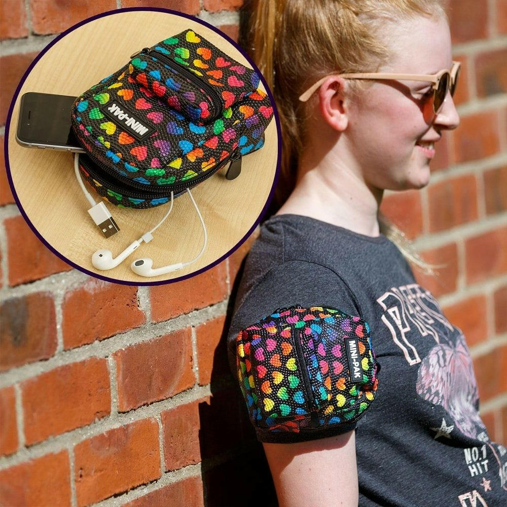 Mini Backpack Coloured Hearts, Hands Free Bag For Small Stuff Mini Packs Echo Three Quirky Turkey Gifts