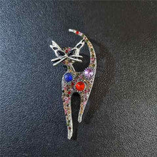 Multi Coloured Rhinestone Cat Pin Brooch Brooches & Pin Badges Fashion Accessories Quirky Turkey Gifts