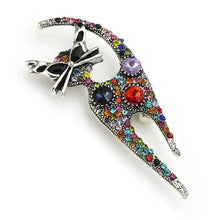 Multi Coloured Rhinestone Cat Pin Brooch Brooches & Pin Badges Fashion Accessories Quirky Turkey Gifts