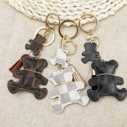 Patchwork Teddy Bear Bag Charm Keyring Keyrings Fashion Accessories Quirky Turkey Gifts