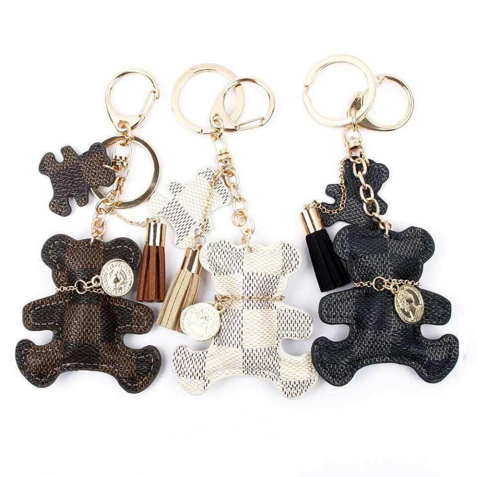 Patchwork Teddy Bear Bag Charm Keyring Keyrings Fashion Accessories Quirky Turkey Gifts