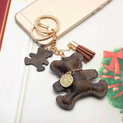 Patchwork Teddy Bear Bag Charm Keyring Keyrings Fashion Accessories Quirky Turkey Gifts