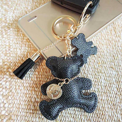 Patchwork Teddy Bear Bag Charm Keyring Keyrings Fashion Accessories Quirky Turkey Gifts