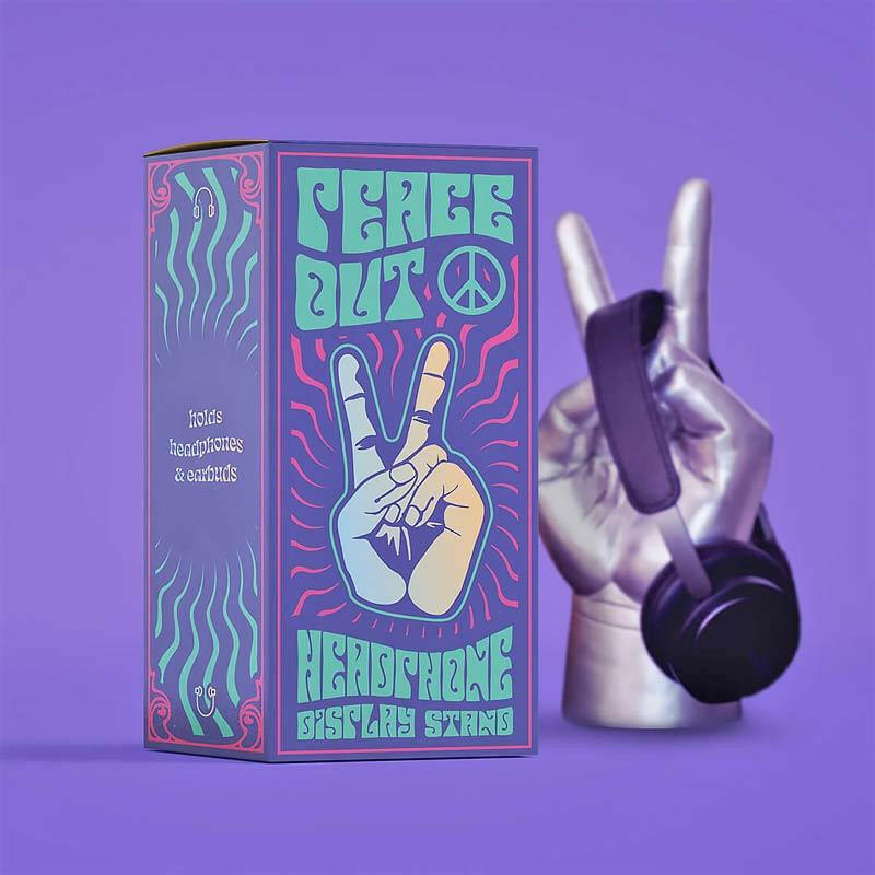 Peace Out Headphone Stand with Gift Box for Tidy Desks Gadgets SuckUK Quirky Turkey Gifts