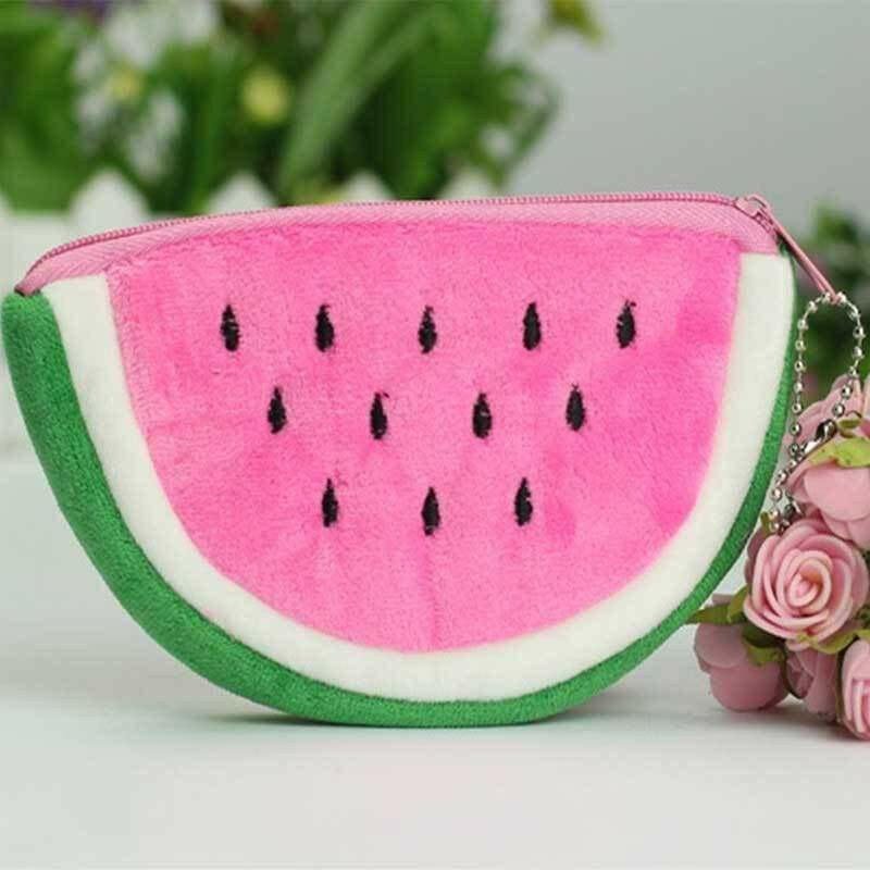 Plush Watermelon Zipped Coin Purses Bags & Pouches Fashion Accessories Quirky Turkey Gifts