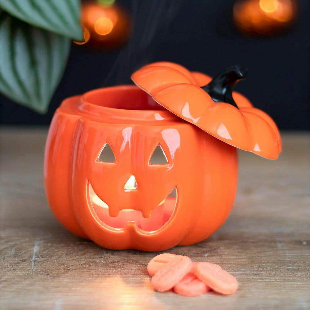 Pumpkin Orange Jack-O-Lantern Oil Burner - Wax Melt Warmer Home Fragrance Spirit of equinox Quirky Turkey Gifts