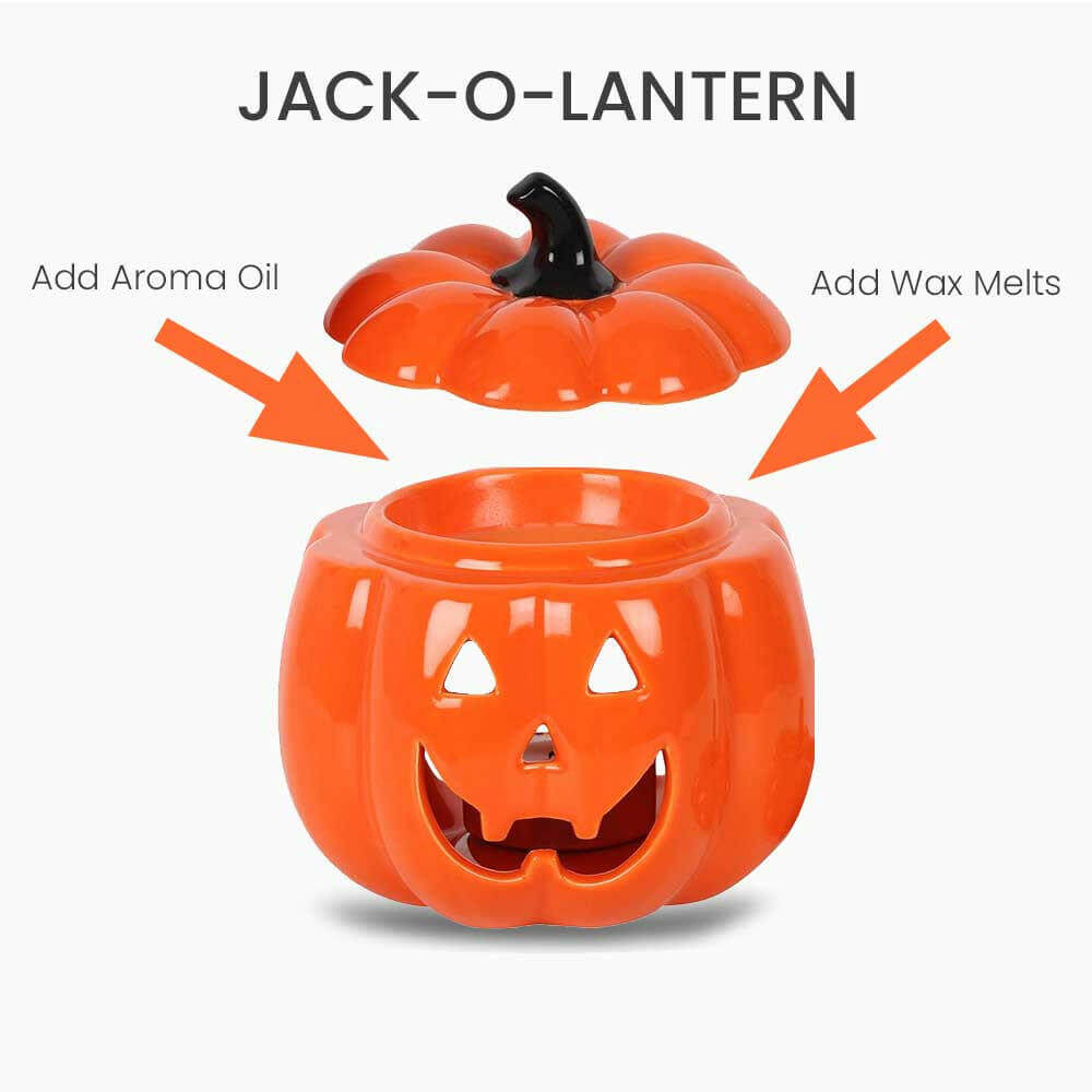 Pumpkin Orange Jack-O-Lantern Oil Burner - Wax Melt Warmer Home Fragrance Spirit of equinox Quirky Turkey Gifts