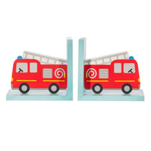 Red Fire Engine Bookends Child Transport Bedroom Decor Wall Hooks & Drawers Sass and Belle Quirky Turkey Gifts