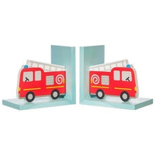 Red Fire Engine Bookends Child Transport Bedroom Decor Wall Hooks & Drawers Sass and Belle Quirky Turkey Gifts