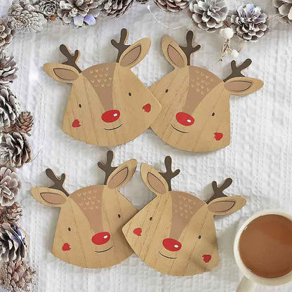 Reindeers Christmas Coaster Set of 4 Tea Coasters Jones Home & Gifts Quirky Turkey Gifts