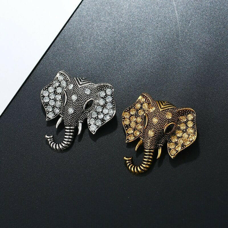 Retro Elephant Brooch Crystal Charm Brooches & Pin Badges Fashion Accessories Quirky Turkey Gifts