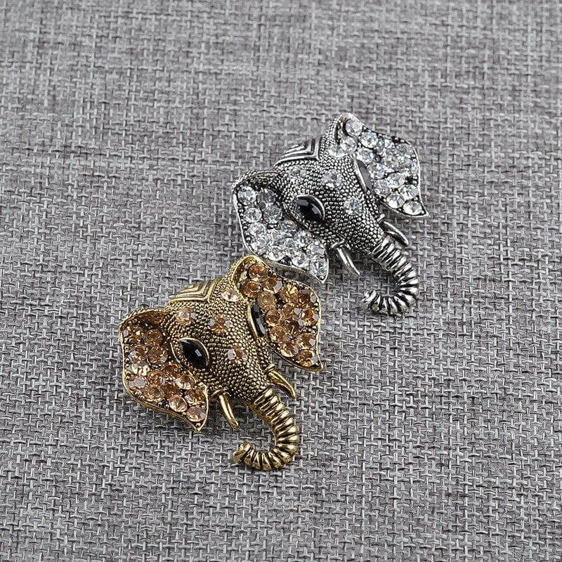 Retro Elephant Brooch Crystal Charm Brooches & Pin Badges Fashion Accessories Quirky Turkey Gifts