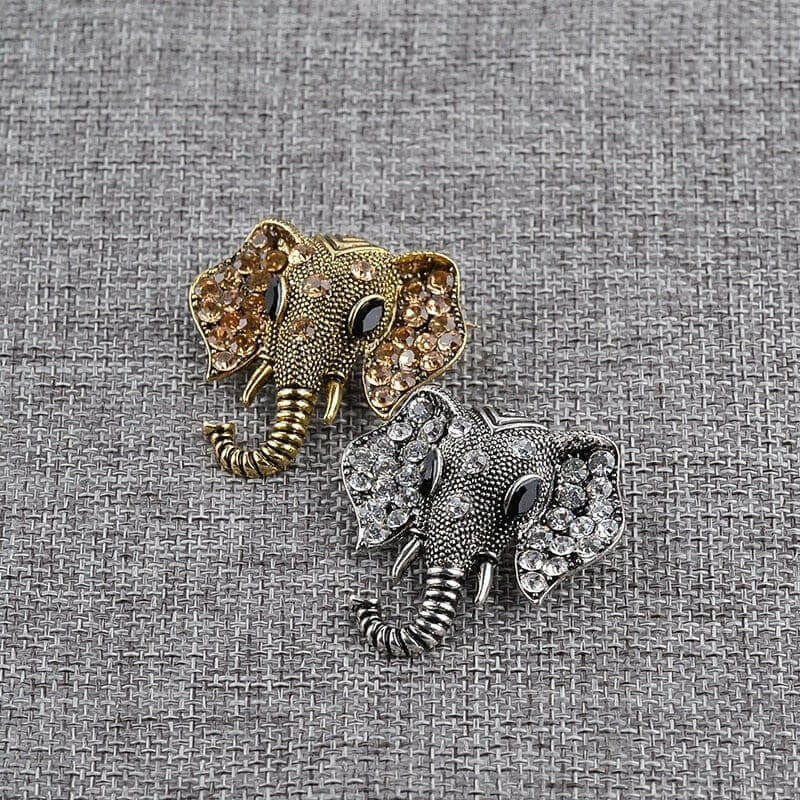 Retro Elephant Brooch Crystal Charm Brooches & Pin Badges Fashion Accessories Quirky Turkey Gifts
