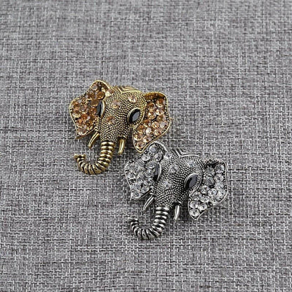 Retro Elephant Brooch Crystal Charm Brooches & Pin Badges Fashion Accessories Quirky Turkey Gifts