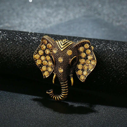 Retro Elephant Brooch Crystal Charm Brooches & Pin Badges Fashion Accessories Quirky Turkey Gifts