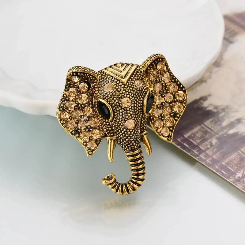 Retro Elephant Brooch Crystal Charm Brooches & Pin Badges Fashion Accessories Quirky Turkey Gifts