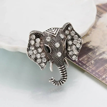 Retro Elephant Brooch Crystal Charm Brooches & Pin Badges Fashion Accessories Quirky Turkey Gifts