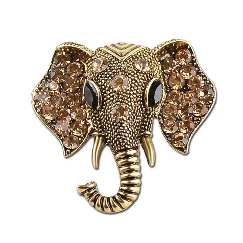 Retro Elephant Brooch Crystal Charm Brooches & Pin Badges Fashion Accessories Quirky Turkey Gifts