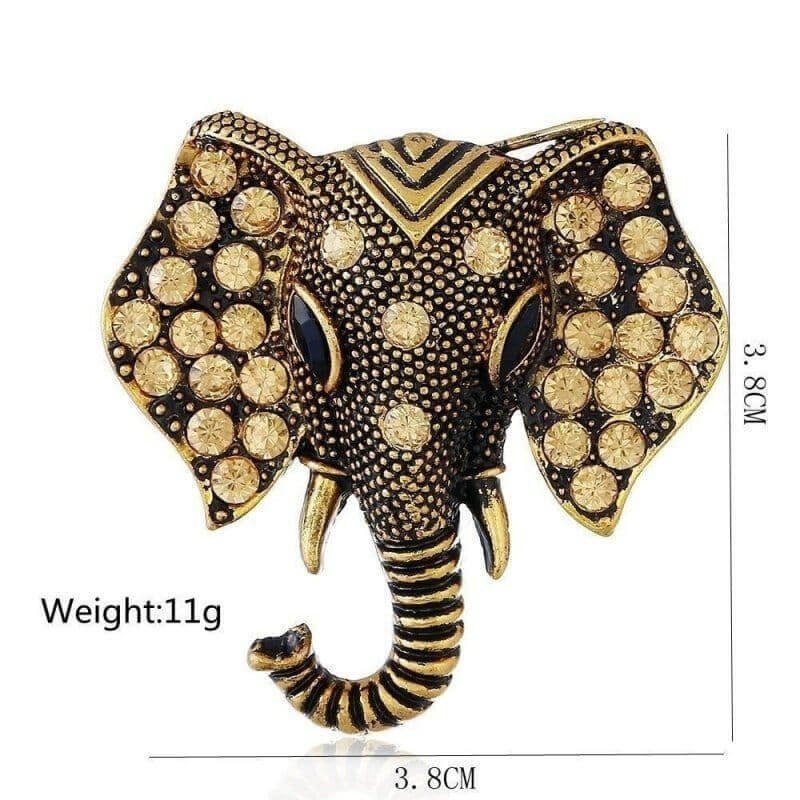 Retro Elephant Brooch Crystal Charm Brooches & Pin Badges Fashion Accessories Quirky Turkey Gifts