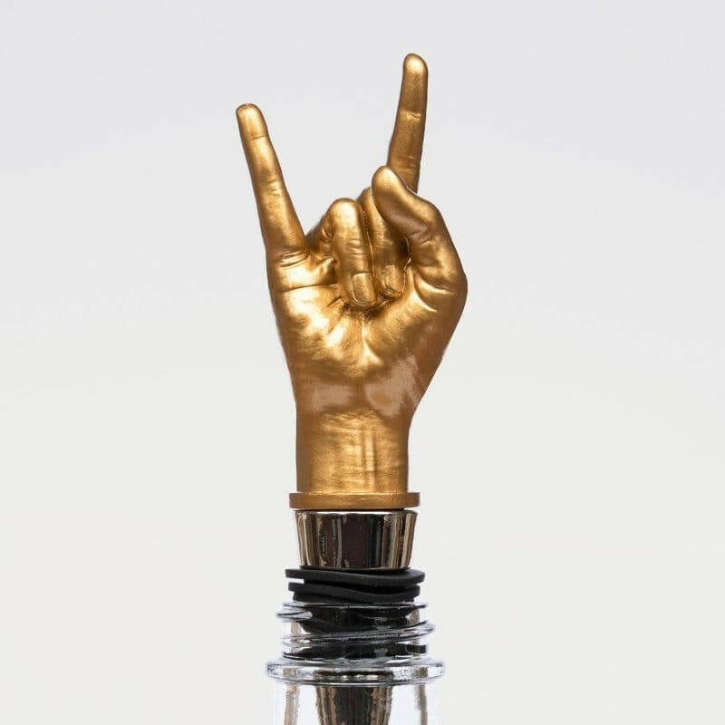 Rock On Bottle Stopper with Gift Box Rock-Salute Saver Drinkware Luckies Quirky Turkey Gifts