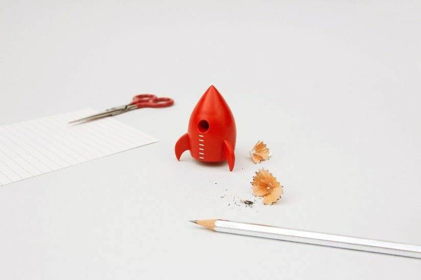 Rocket Pencil Sharpener with Keychain - Bamboo Material Pencil Sharpeners Luckies Quirky Turkey Gifts