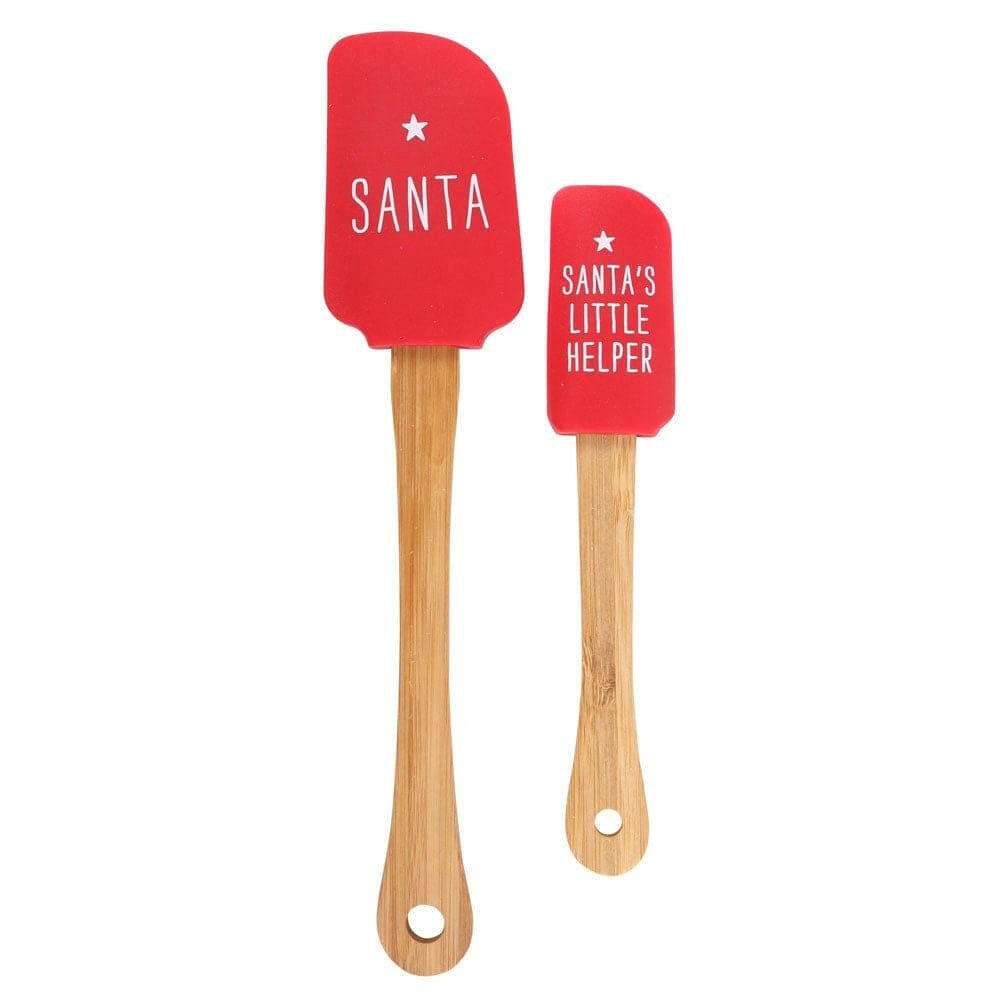 Santa and Santa's Little Helper, Head Elf and Little Elf Christmas Spatula Set Spatulas Jones Home & Gifts Quirky Turkey Gifts