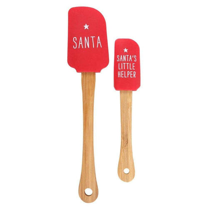 Santa and Santa's Little Helper, Head Elf and Little Elf Christmas Spatula Set Spatulas Jones Home & Gifts Quirky Turkey Gifts